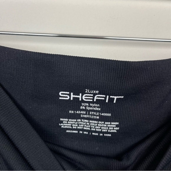 SHEFIT Seamless Athletic Cross Waist Leggings Womens Black 2Luxe - Picture 7 of 13